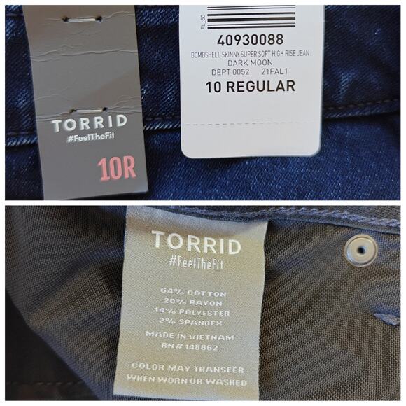 Torrid Bombshell Skinny Super Soft High Rise Jeans sz 10R NWT - Picture 12 of 12